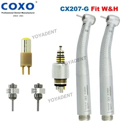 COXO YUSENDENT Turbin dentystyczny LED Światłowodowa rękojeść o dużej prędkości Turbina powietrzna Standard/Torque Head Coupler Coupling 6Pin Fit W-H