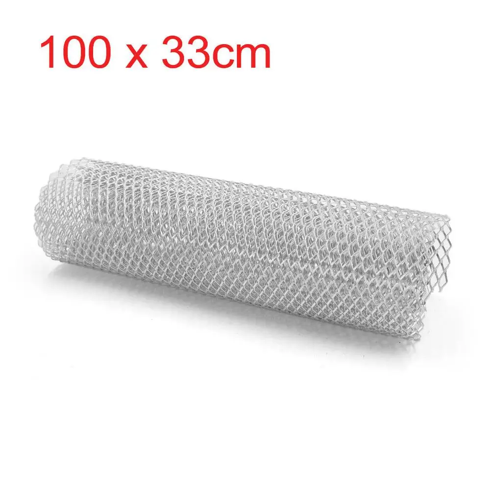 Universal 8*16MM Car Front Bumper Racing Grille Mesh Vent Car Tuning Rhombic Grill Mesh Sheet Aluminum Alloy Net 100 x 33cm