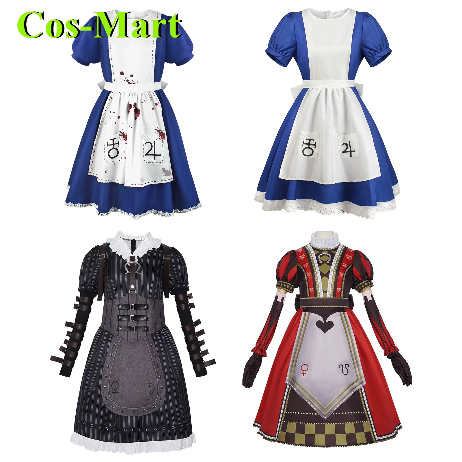 Cos-Mart аниме Алиса: Безумие возвращается костюмы для косплея Alice наряд горничной королевский костюм платье Лолиты одежда для ролевых игр Hallowmas Cos-Mart аниме Алиса: Безумие возвращается костюмы для косплея Alice наряд горничной королевский костюм платье Лолиты одежда для ролевых игр Hallowmas