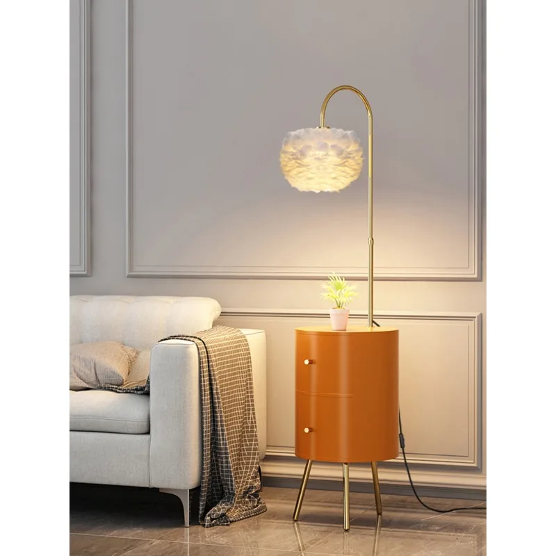 Feather floor lamp bedside table integrated living room sofa side bedroom