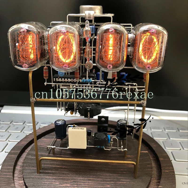Digital LED Clock Ornaments Handmade Circuit Scaffolding IN-12 IN12 Glow Tube Clock Retro Cyberpunk Desktop Creative Nixie