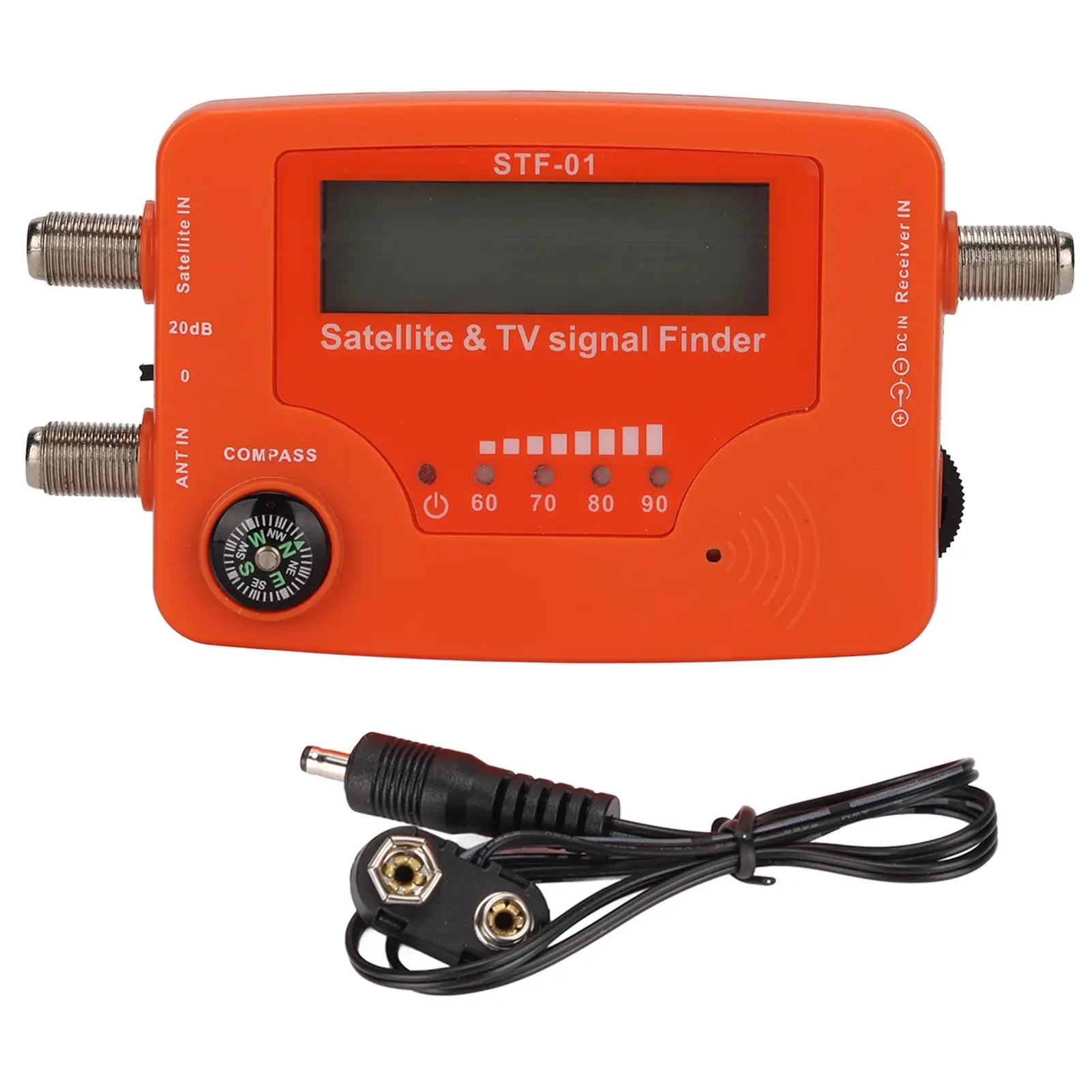 Digital Satellite Signal Finder with LCD Display, Compass & Buzzer - Portable TV Signal Meter