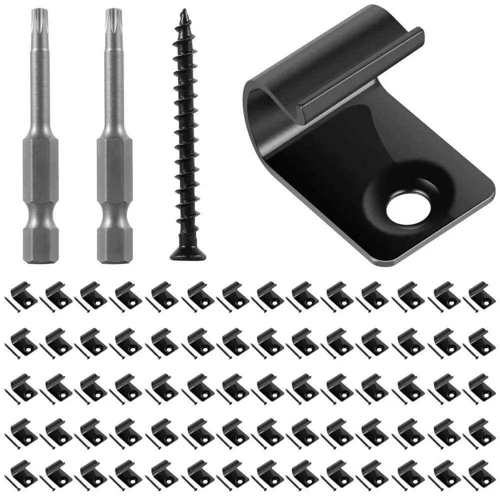 100Pcs Start Clips For Composite Decking 316 Stainless Steel Black Decking Clips Start Clips Set Household Accessories