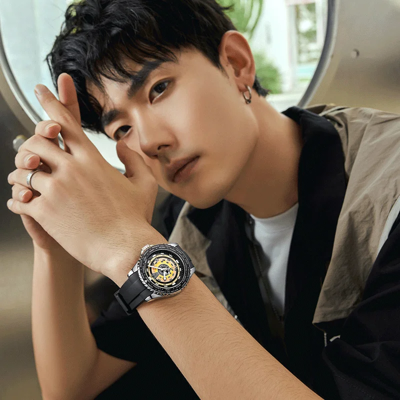 스포츠 시계 남자 브랜드 마크 Fairwhale 패션 특별 레인보우 시계 캐주얼 실리콘 스트랩 석영 손목 시계 남성 Dropshipping