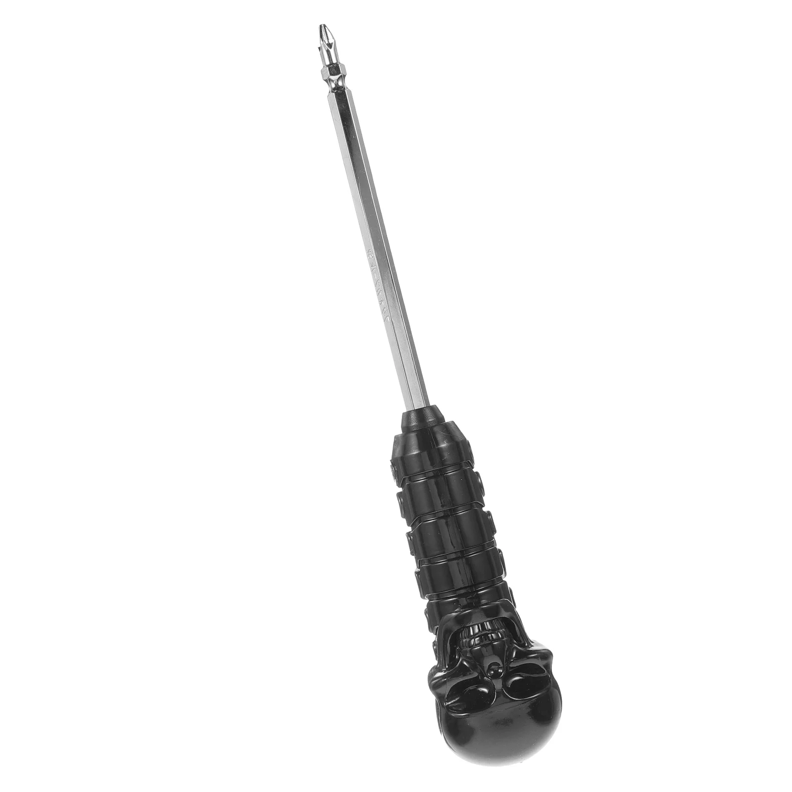 

Skull Shaped Multi Screwdriver Black Double Ended Slotted for Home Office Repair Heavy Duty Metal Plastic