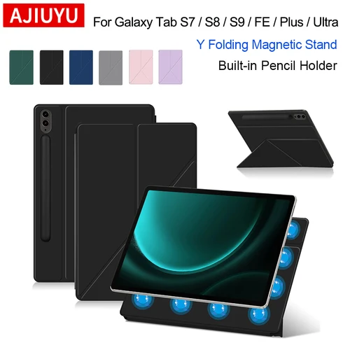 Funda magnética para Samsung Galaxy Tab S9 FE 10,9 S7 S8 S9 11 pulgadas S7 FE S8 Plus S9 FE + 12,4 ""S8 S9 Ultra 14,6 Y funda plegable para tableta