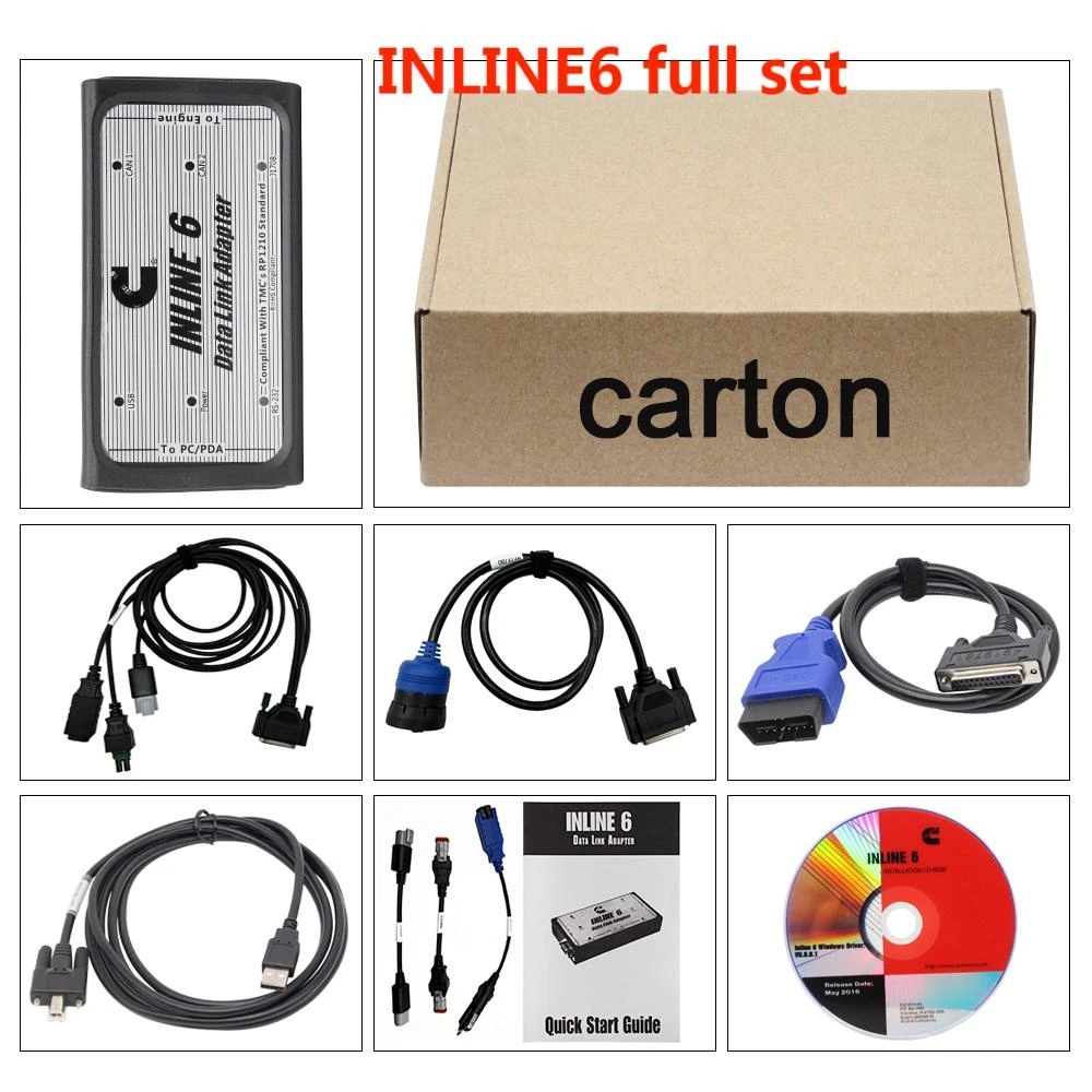 

High Quality INLINE 6 V8.7 V7.62 Data Heavy Duty INLINE6 Diagnostics Complete INLINE Heavy Duty Truck Diagnostic Tool