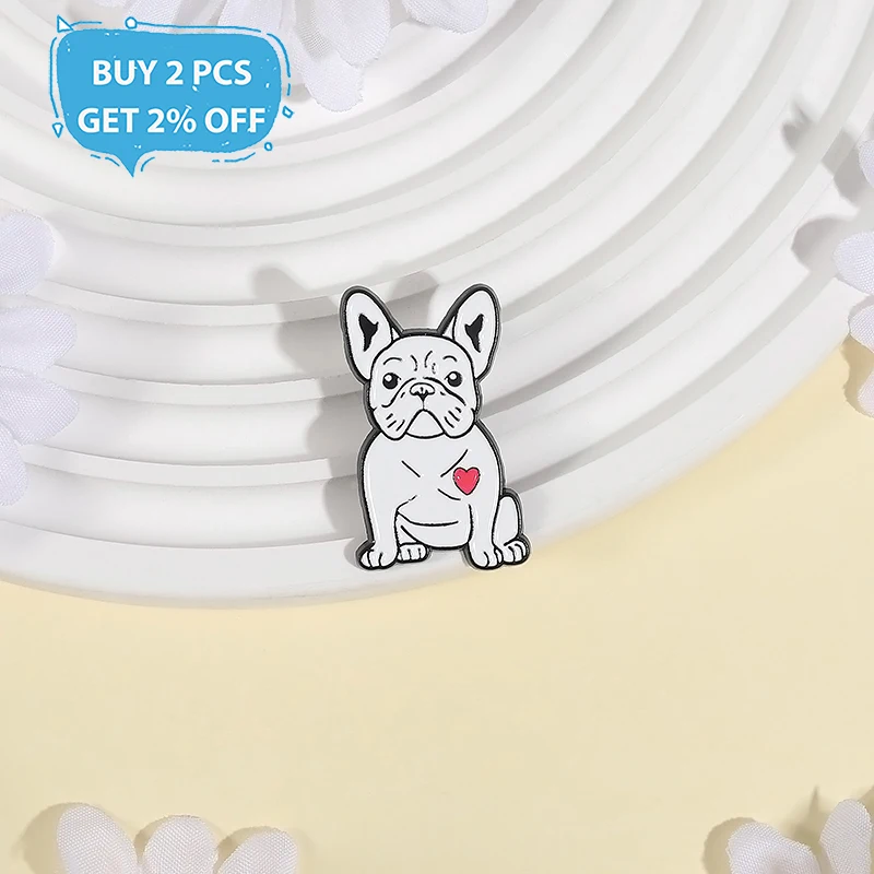 Cute Animals Enamel Pins French Bulldog Metal Brooches Fashion Lapel Badge Backpack Clothes Jewelry Gift for friends