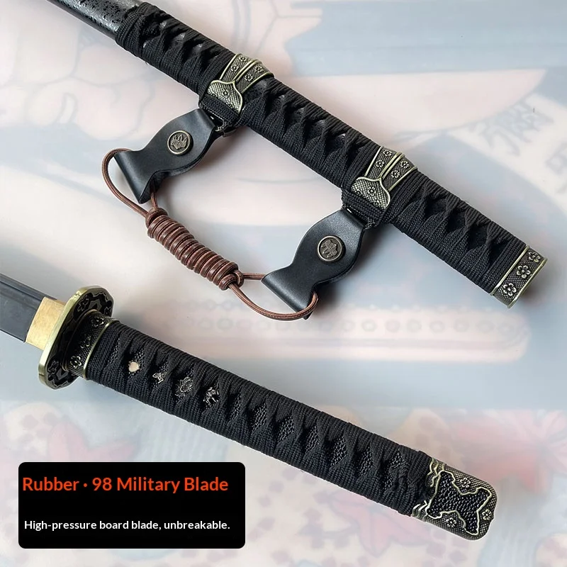 Rubber Katana Training Iaido Sword With Sheath Unbreakable Flexible Integrated Simulation Blade For Adult Practice