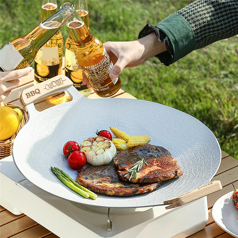 

BBQ Grill Nonstick Griddle Pan, Binaural Design, Ideal For Outdoor Cooking, Enhanced Heat Distribution