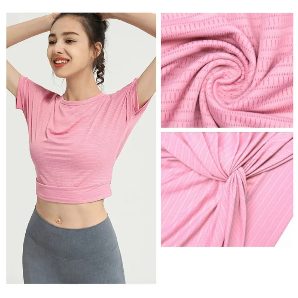Women\'s Yoga Backless Crop Top - Sexy Loose Gym Fitness Sportswear for Running Workout, Breathable Sports T-shirt & Jogger Vest