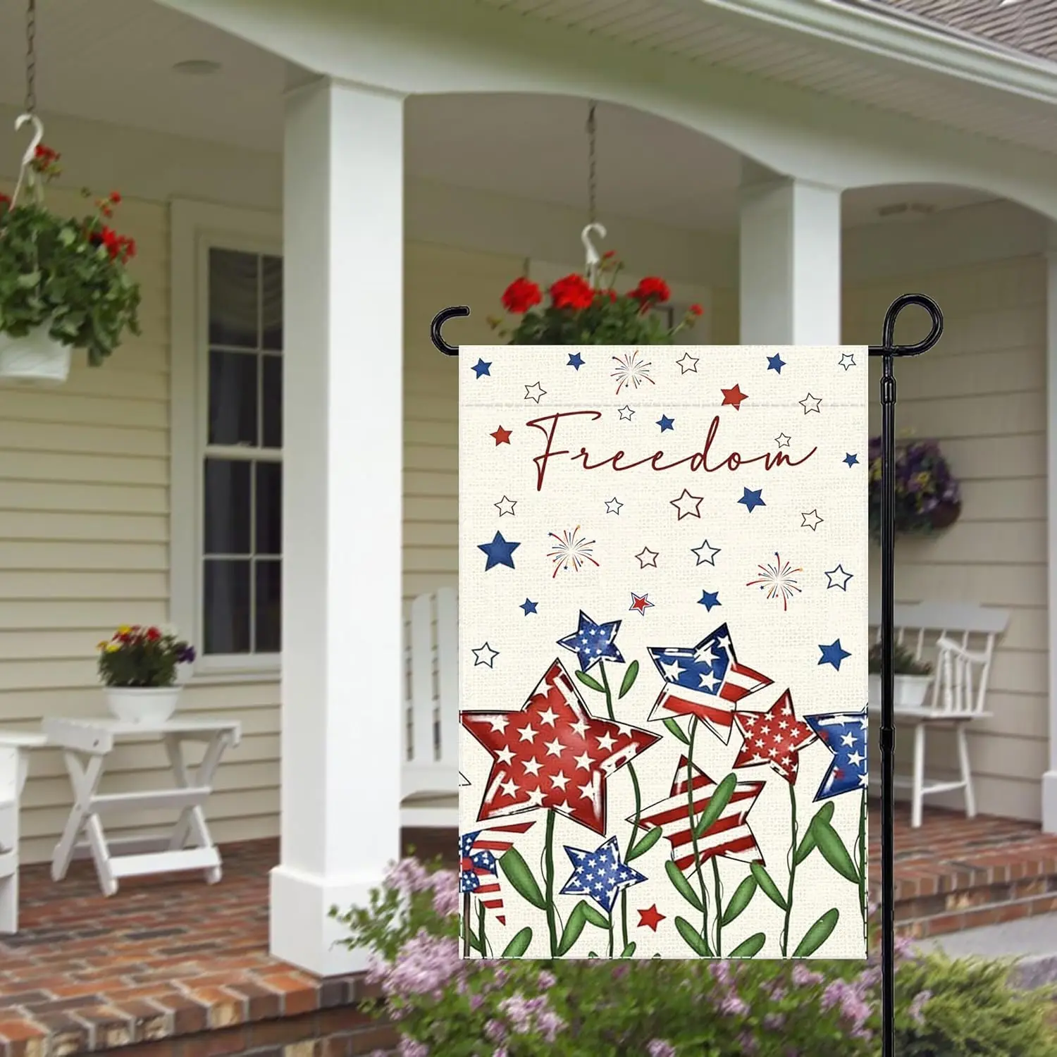 4th of July Garden Flag Memorial Day Patriotic Freedom Small Flags for Outside, 12x18 Inch Star Independence Day Double Side jjp