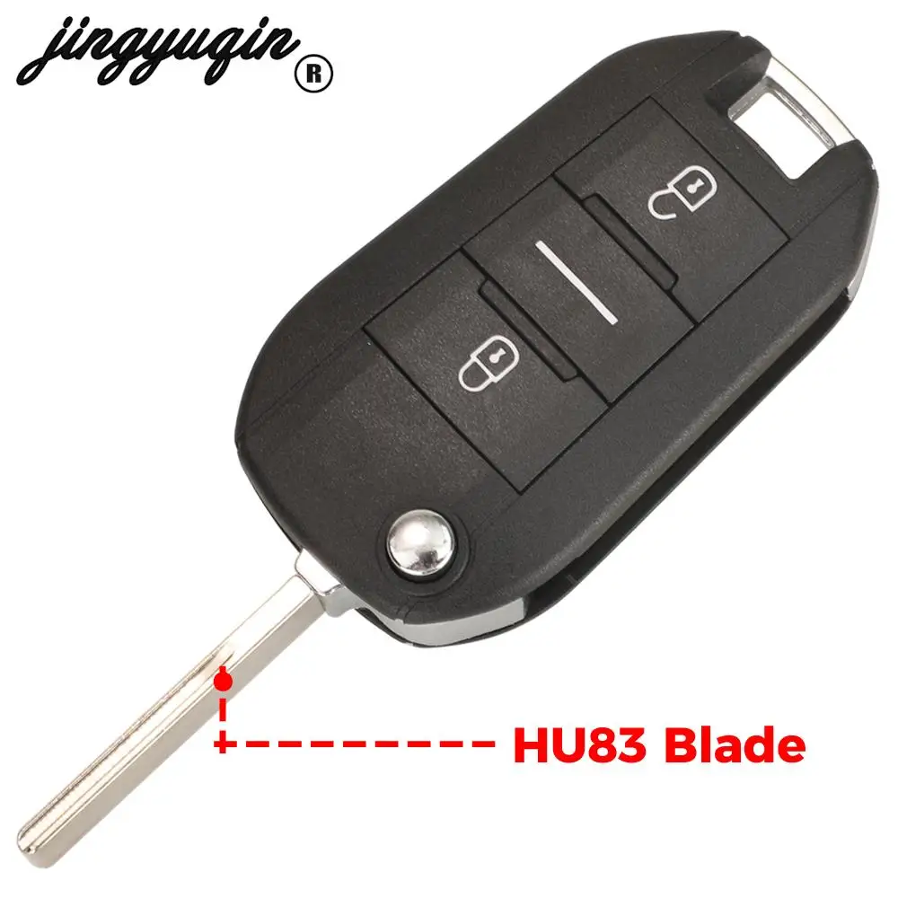 jingyuqin 433Mhz Remote Car Key For Peugeot 208 301 308 508 2008 5008 Hella Fit Citroen C3 C4 C4L ID46-7941 Chip HU83 VA2 Blade