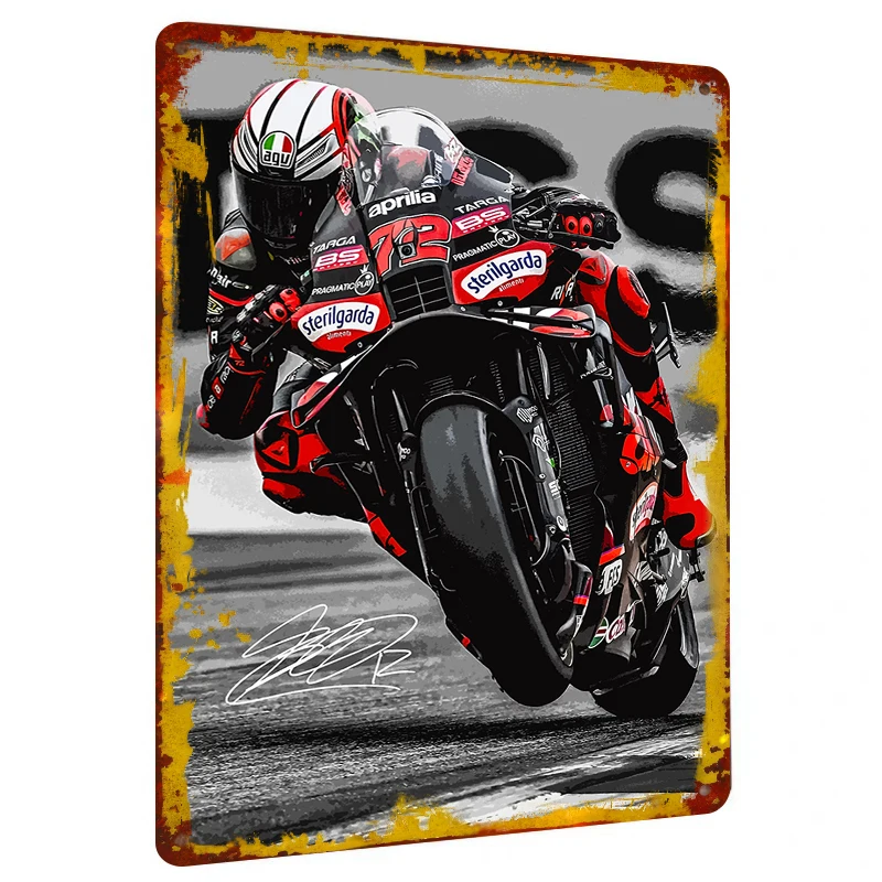 Aprilia MotoGP Racing Motorbike Metal Wall Art Decor Custom Motorcycle Sports Poster for Garage Man Cave Decor