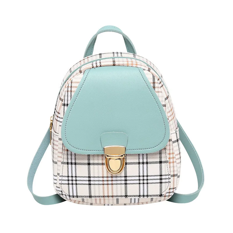 Tasche frauen Rucksack 2025, Neue Rucksack Plaid Farbe Lock Rohr Über Rucksack Student Rucksack Computer Tasche Große Kapazität