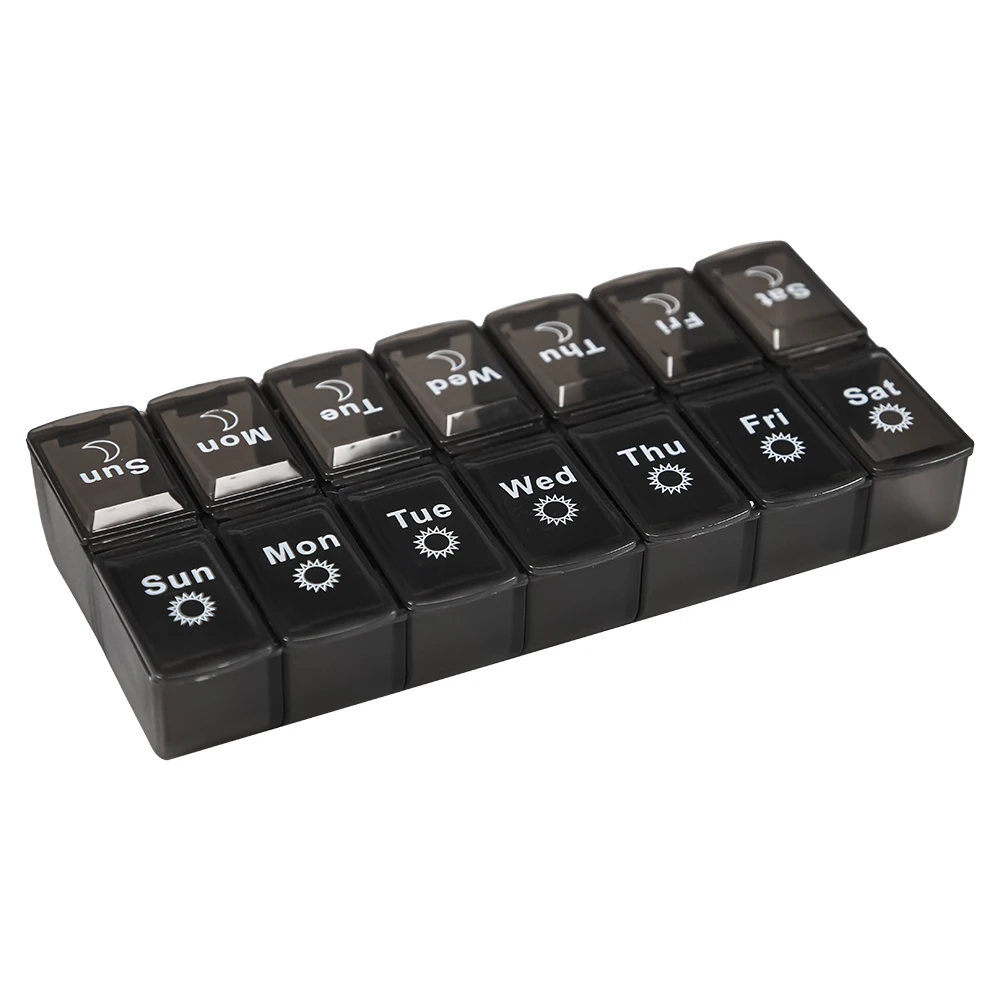 1 kleiner wöchentlicher Pillen-Organizer für 7 Tage, Tages-Pillenetui im Taschenformat, Tagesplaner, Pillenbox für Pillen/Vitamin/Fischöl/Ergänzungsmittel – Detail 19