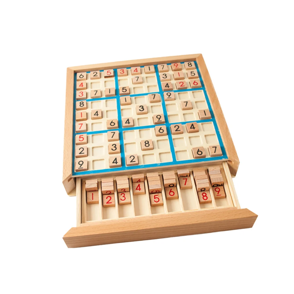 1Set Holz Sudoku Puzzle Spielbrett Pädagogische Logische Argumentation Entwicklung Kinder Zahlen Lernen
