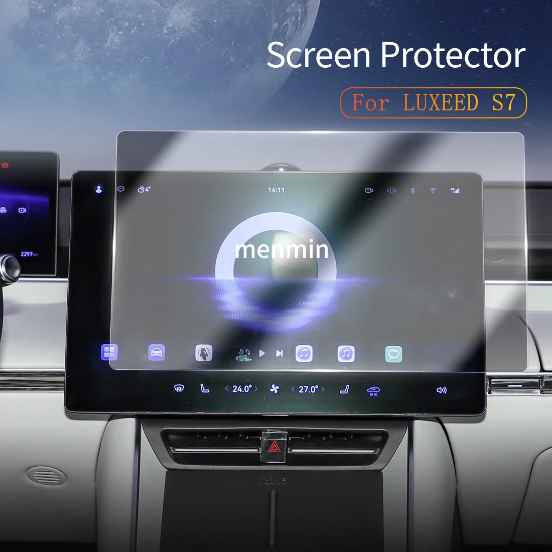 

Car Stickers Dash Carplay Mirror Screen Protector Display Tempered Glass Protective Film Vehicle For24 HUAWEI LUXEED S7