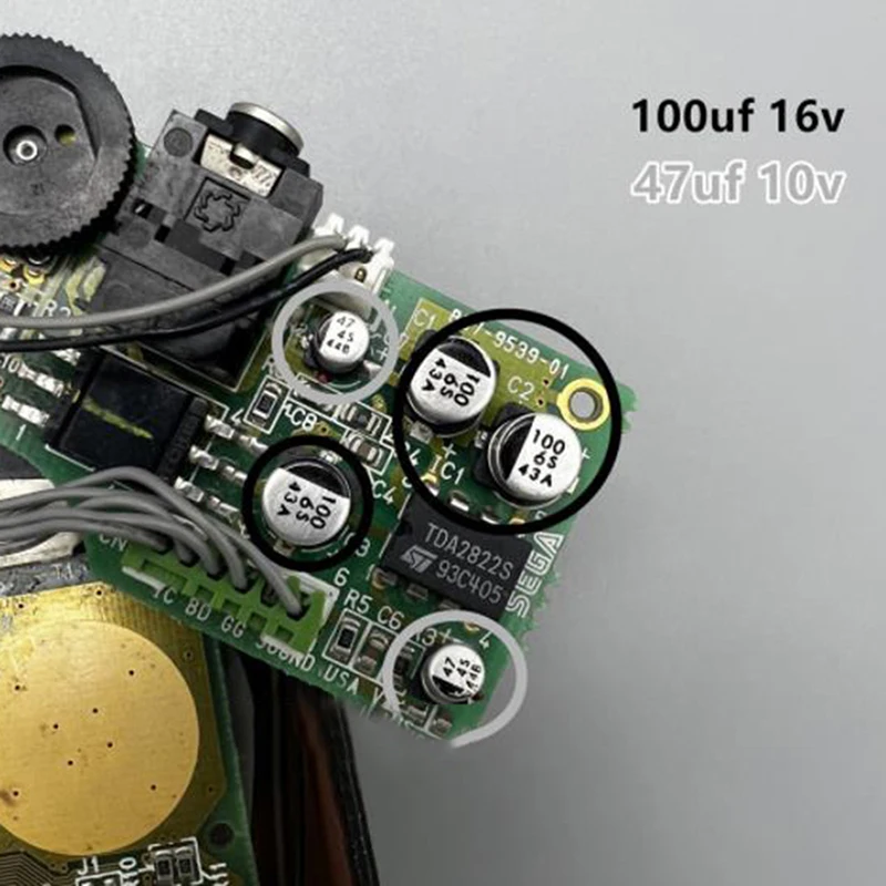 Capacitors For Sega Gamegear Gg Motherboard Capacitors Repair Replacement