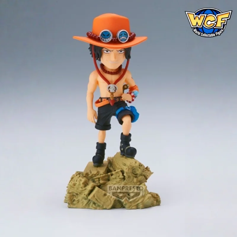 En Stock, 8cm, Original Bandai Banpresto, One Piece Ace Vs Blackbeard Wcf Story Duel Series, figura de Anime, juguete, modelo de adorno de escritorio