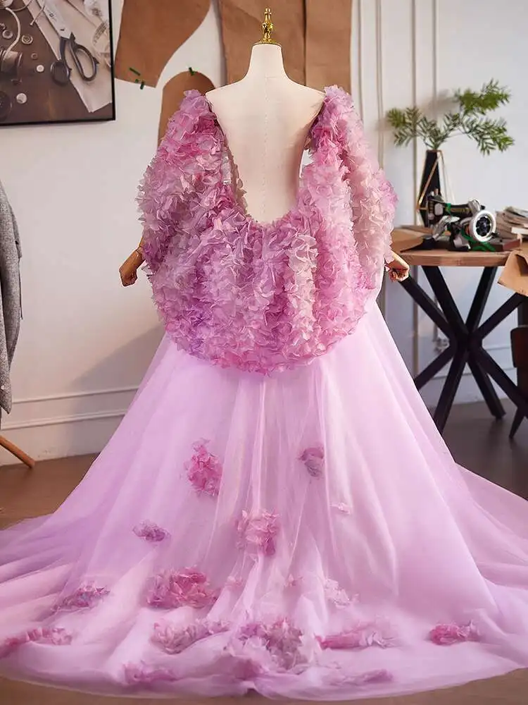 

High-end Feel Pink Handmade DIY Large Shawl 2025 New Evening Dress Accessories Catwalk Performance Photography Accessories