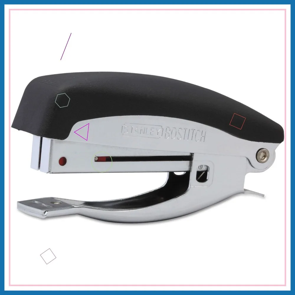 20-Sheet Hand-Held Stapler with Anchor Hole, Chrome/Black for Office Use