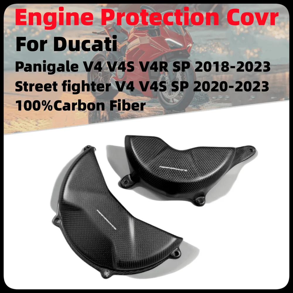 

For DUCATI Panigale V4 V4S V4R 2018-2023 Streetfighter V4 V4S Motorcycle Accessories Right Engine cover Protection Carbon Fiber