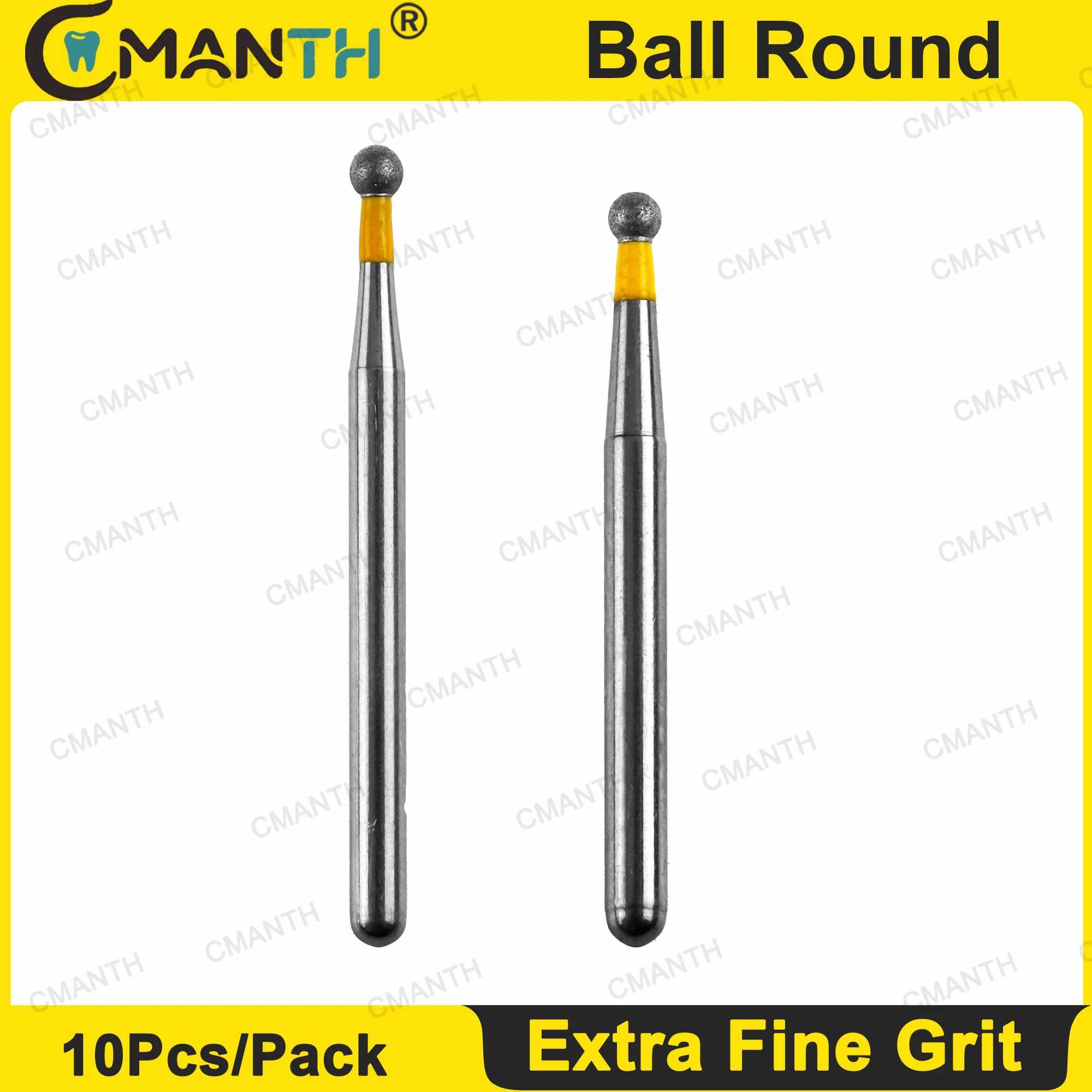 

Dental Diamond Burs Drill Dentistry Burs High Speed Handpiece FG 1.6mm BR Ball Round Extra Fine Grit Dental Material 10pcs/Pack
