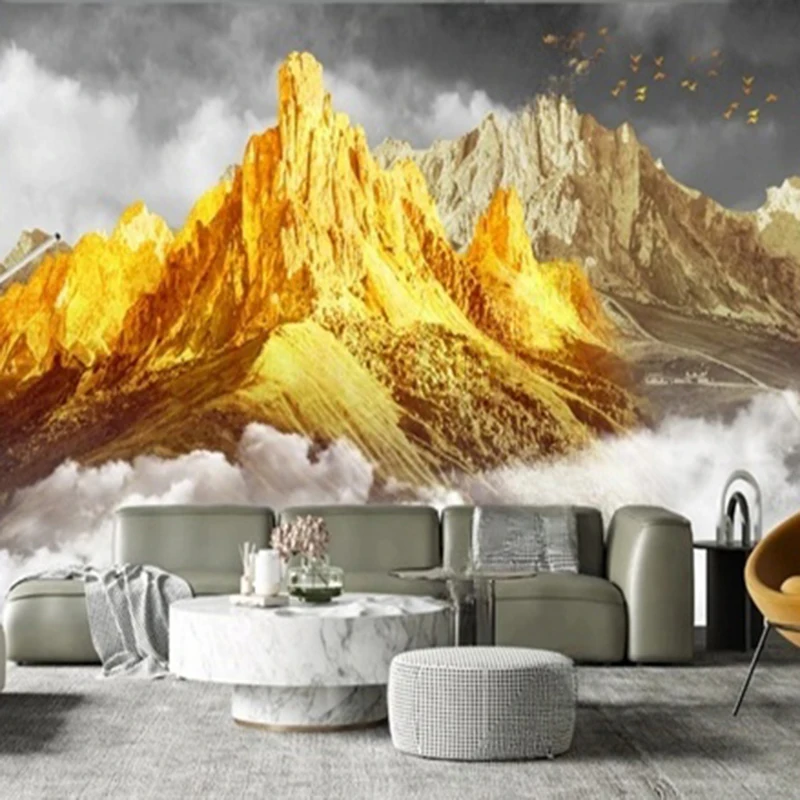 Customs Size 3D Photo Wallpaper Modern Abstract Mountain Cloud Landscape Living Room Decoration Accessorie Mural Wall Painting