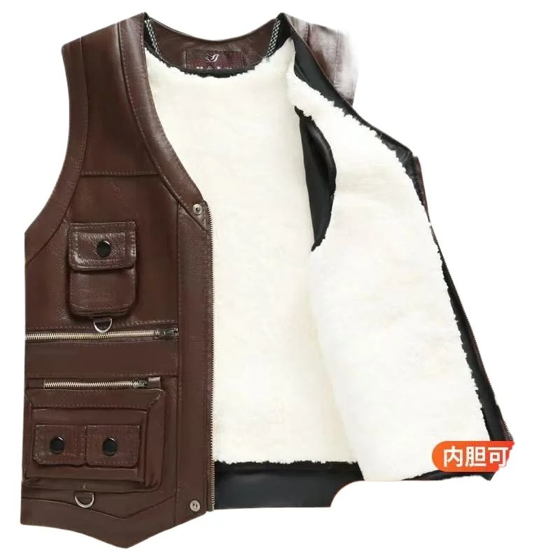 

Men's Autumn Winter Top Coat Cotton Coat Vest Padded Vest Pocket Zipper Thickened Warm Casual Design Fashion New Niche Versatile
