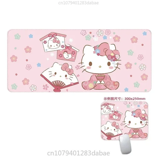 Imagen 2 del producto Nueva alfombrilla de ratón de cuero para oficina, resistente al agua, Sanrio Hello Kitty, animación de dibujos animados de gran tamaño, estilo Ins, alfombrilla para teclado de ordenador