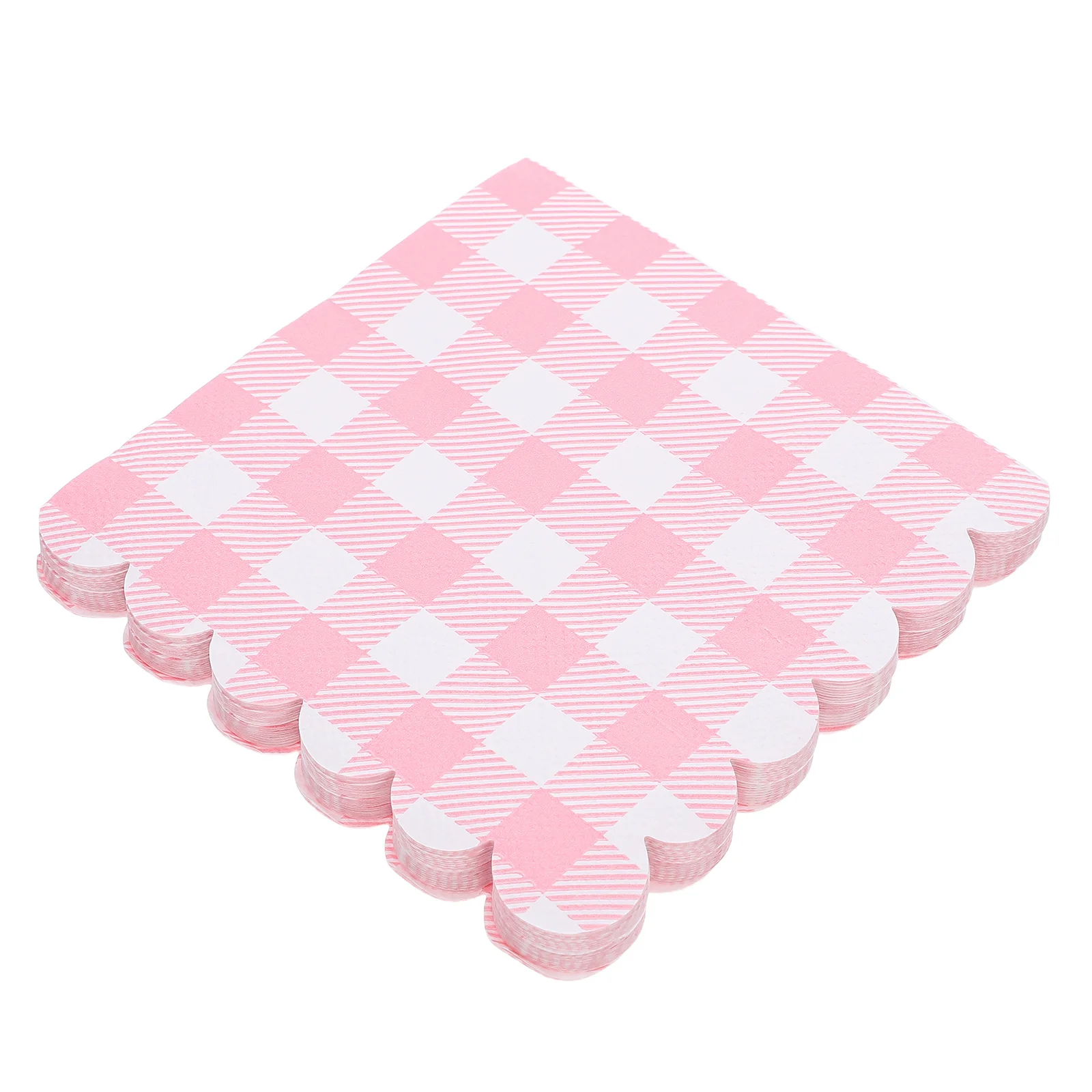 

100Pcs Disposable Pink Gingham Paper Napkins Checkered Design Wedding Birthday Shower Party Picnic Table Napkins