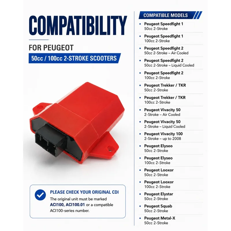ACI100.01 Immobilizer Bypass CDI Non Immobilizer for Peugeot Speedfight 1 2 Vivacity Trekker Elyseo Looxor 50cc 100cc 2T