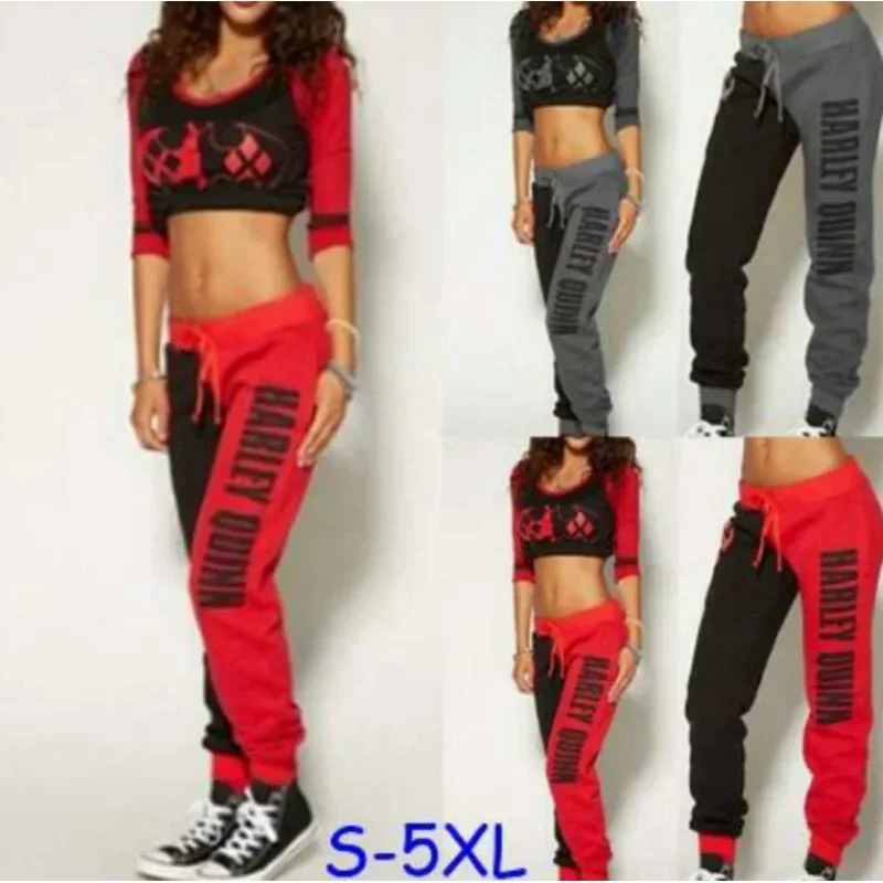 Cos Film Suicide team Harley jogger Quinn women's fitness Pants Set leisure street clothes