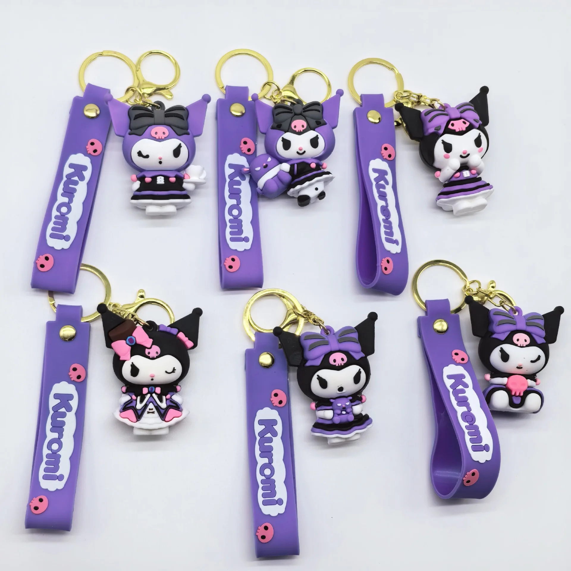 

New Cute Kuromi Keychains Doll Keyring Backpack Bag Pendants Key Accessories Kids Favors Party Small Gifts