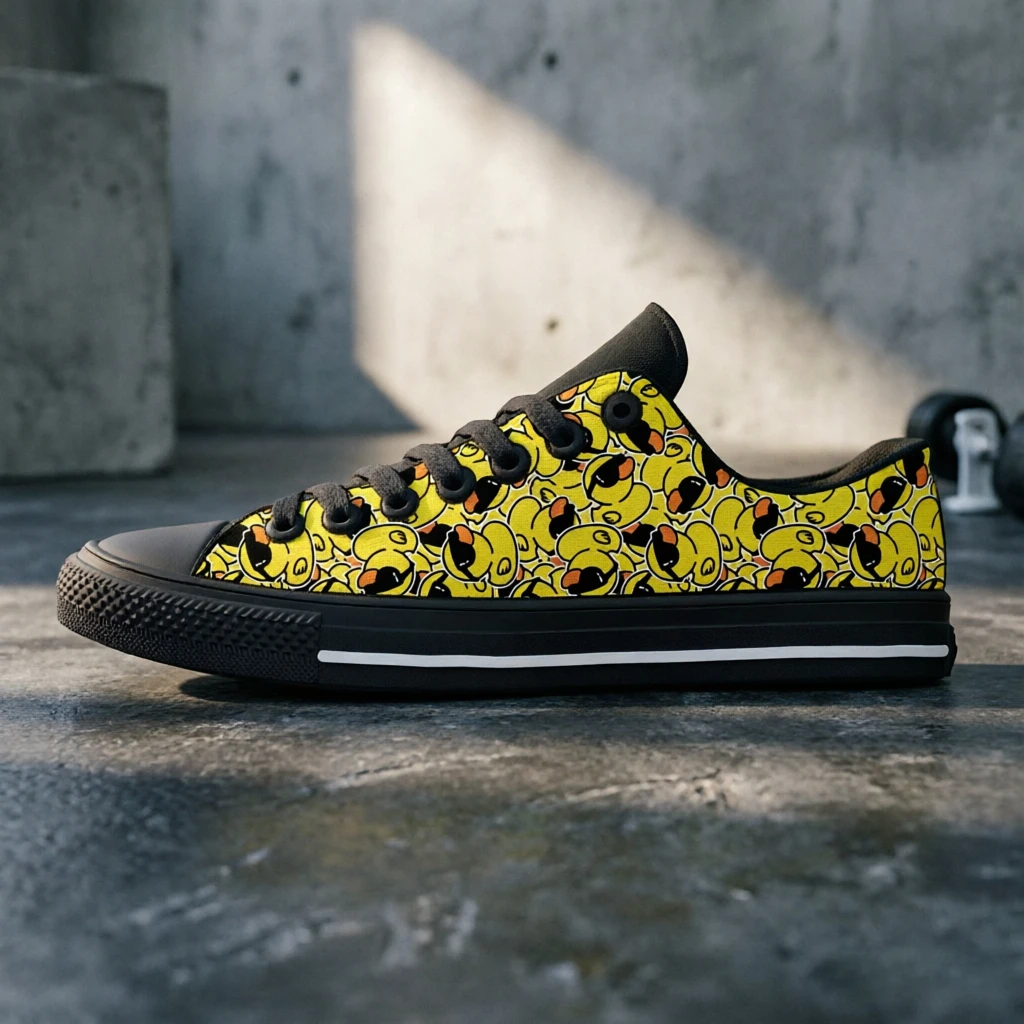 

Cartoon Duck Custom Casual Shoes, Cute Animal Pattern Design, Wear-resistant Sneakers, Unisex All-season Outdoor Universal Footw