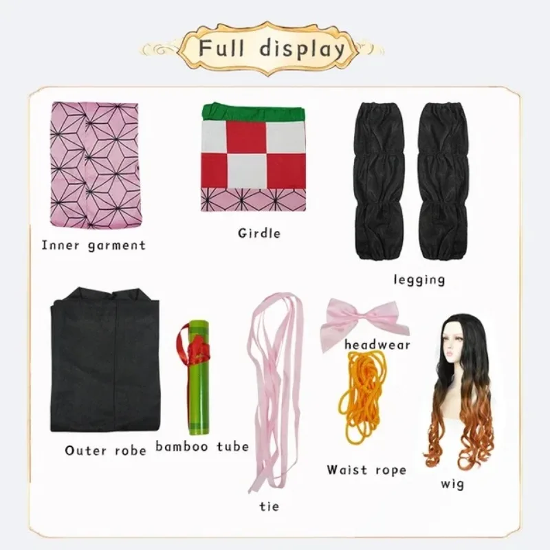 2026 Halloween  Kamado Nezuko Cosplay Costume Japanese Anime Carnival Party Adult Uniform Halloween Costume