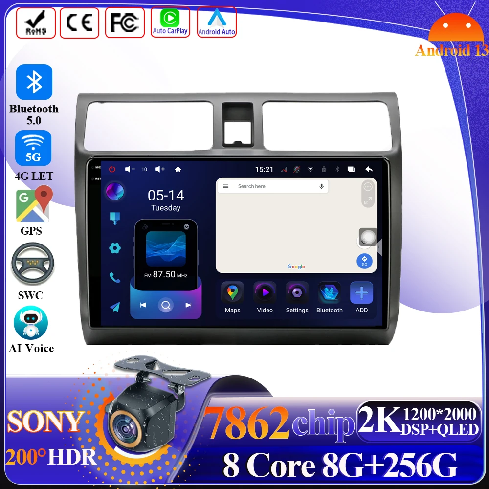 

Android Auto Carplay For Suzuki Swift 2003-2010 Intelligent Car Systems Multimedia Player 5G Wifi GPS Navigation Touch Display