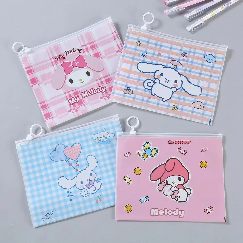 New Sanrio Mymelody Cinnamoroll PVC Clear Waterproof Pen Pencil Bag Stationery Storage Case Box School Supply Student Gift