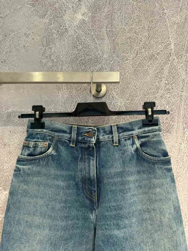 Uniquely designed women's jeans, fashionable, loose, casual, low waist, ground white, distressed, radish pants, versatile