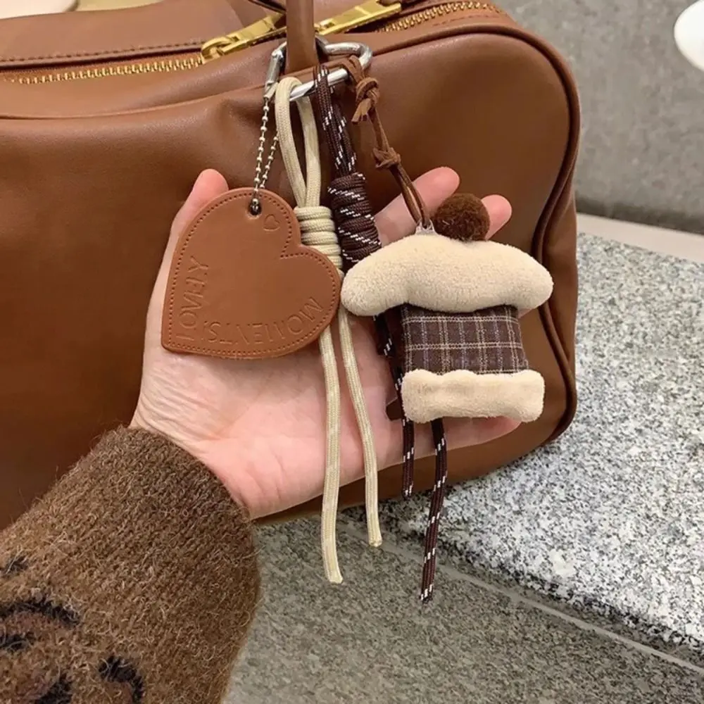 1Pcs Durable Plaid Bear Keychain Cake Ice Cream Creative Bag Charm Cute Lovely Pendant