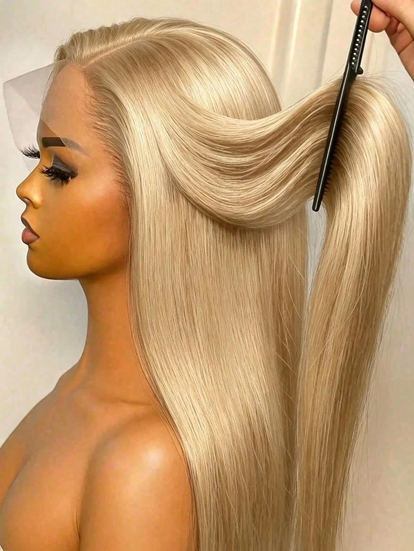 13x4 HD Transparent Lace Human Hair Wigs 34 Inch 613 Blonde Straight  Brazilian Lace Frontal Wig Pre Plucked With Baby Hair  200% Density Front Lace Human Hair Wigs For Women