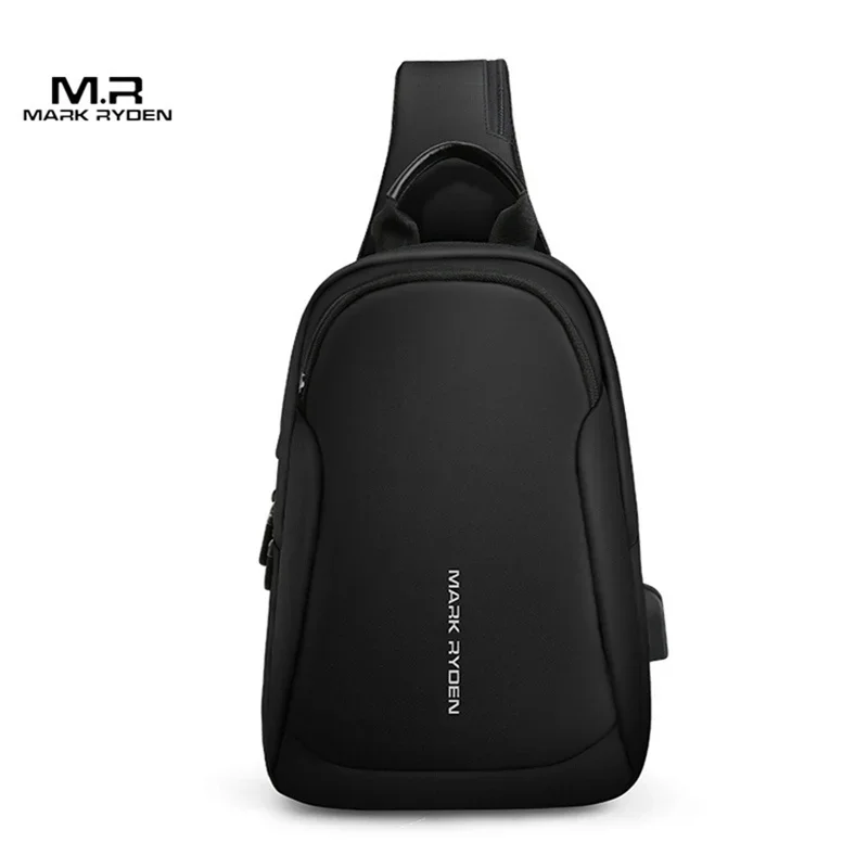 Mark Ryden Men 2024 New Chest Bag Multi Functional Waterproof Shoulder Bag USB Charging Casual Crossbody Bag