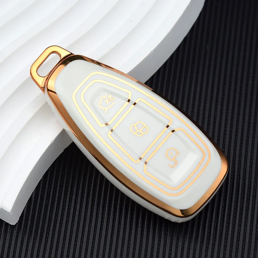 3 Buttons TPU Key Case Cover For Ford Mondeo Fiesta Kuga ST Line MK3 Focus 3 Station Wagon Ecosport Transit Custom
