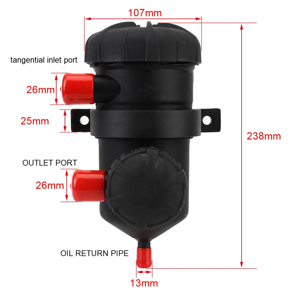 1 PC New Black Universal Oil Catch Can2 Valves Oil-gas Separator Assembly 612630060015 3931070550