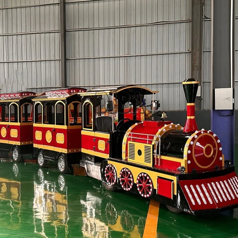 Indoor and outdoor electric train rides Shopping malls and amusement parks for children on electric trackless trains
