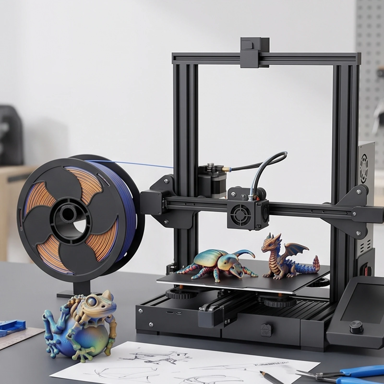 1.75mm Gradient Color Silk PLA Filament Tricolor 250g Small Spool FDM 3D Printer Matte Glossy Print