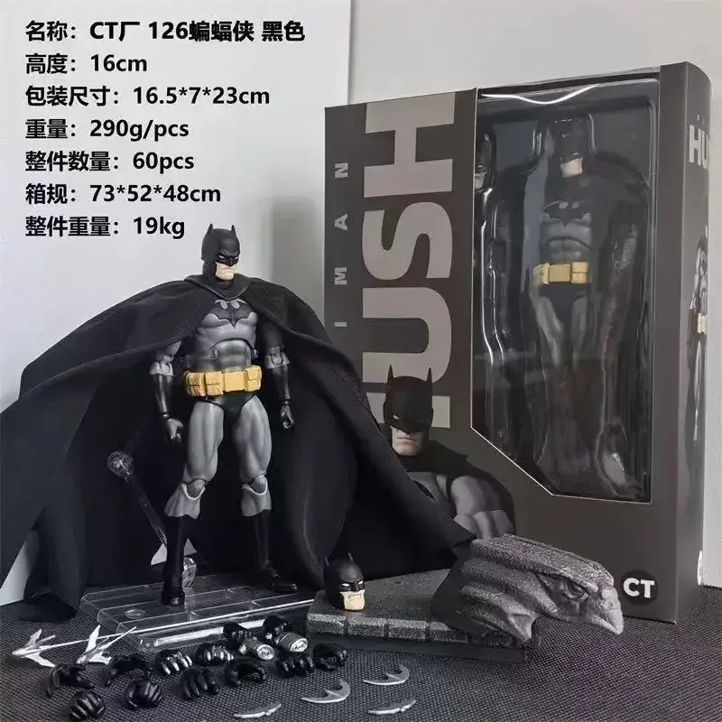 

In Stock Ct Toys Batman Hush Mafex 126 Black Version Bat Man Dc Anime Action Figure Figurine Statue Model Custom Gifts Kids Toys