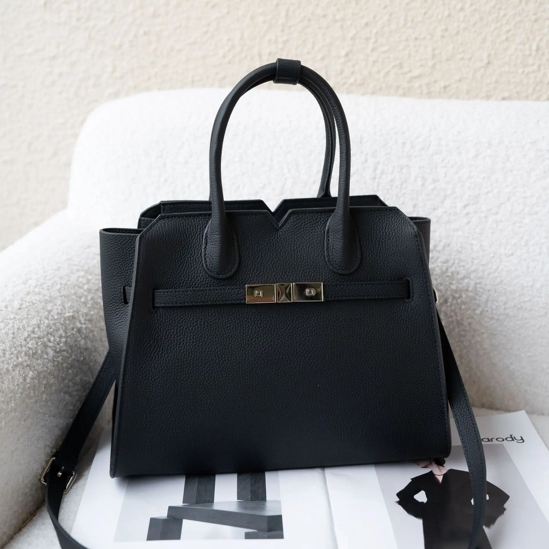 NIKI BAGS casual tote handbag top-grade genuine cowhide women shell bags fashionable wing-shaped bag High-quality commuting bag