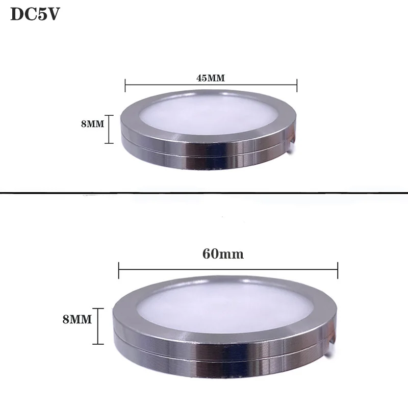 ไฟสปอตไลท์ RGB USB 5V 3W บางเฉียบ 8 มม. ชุดไฟตู้หลากสี พร้อมรีโมทคอนโทรล ไฟ LED DIY โคมไฟเพดานแบบเรียบง่าย